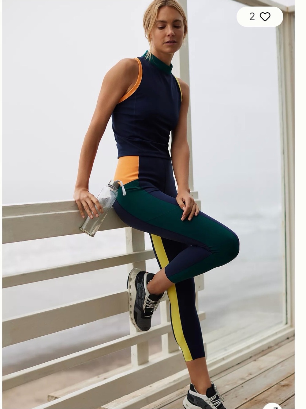 Sweaty Betty Power Zip-Back Tank and Power Block High-Waisted Leggings US 4-6